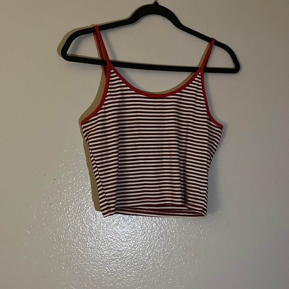 red and white tank top